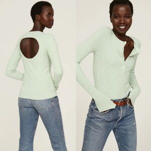 Citizens of Humanity Celeste Henley Top Green Sexy Fall Preppy Womens XS